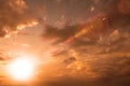 Scenic of sun amidst clouds Royalty Free Stock Photo