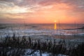 Frozen Great Lakes Winter Sunrise Seascape Royalty Free Stock Photo