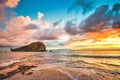 Scenic sunrise at the shore of Zambales, Philippines