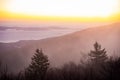 Scenic sunrise at the top of Cadillac mountain Acadia National park Royalty Free Stock Photo