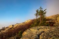 Scenic sunrise at the top of Cadillac mountain Acadia National park Royalty Free Stock Photo