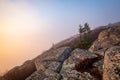 Scenic sunrise at the top of Cadillac mountain Acadia National park Royalty Free Stock Photo