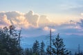 Scenic sunrise view from Clingmans dome Great Smoky Mountain Nation Park Tennessee USA Royalty Free Stock Photo