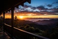 a scenic sunrise view from a mountain retreat