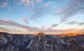 Scenic sunset above Half Dome, Yosemite National Park, USA Royalty Free Stock Photo