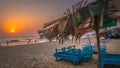 Scenic sunset by the Arabian Sea at Condolim, Goa, India