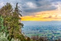 Scenic sunset on the western flank of Monte Subasio, Italy