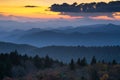 Scenic sunset, Blue Ridge Mountains, North Carolina Royalty Free Stock Photo