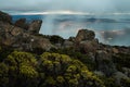 Scenic sunset on Kunanyi Mount Wellington, Hobart, Tasmania, Australia Royalty Free Stock Photo