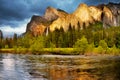 Yosemite Valley Mountains Falls, US National Parks Royalty Free Stock Photo