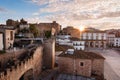 Scenic sunset in the medieval city of Caceres, Spain.