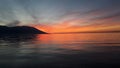 Scenic Sunset over Aegean sea in Greece, Samothraki island Royalty Free Stock Photo