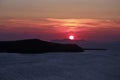 Scenic sunset over aegean sea in greece