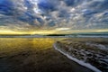 Scenic sunset over Channel Islands Beach with cloudy sky Royalty Free Stock Photo