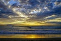 Scenic sunset over Channel Islands Beach with cloudy sky Royalty Free Stock Photo