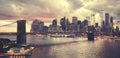 Scenic sunset over New York City, USA. Royalty Free Stock Photo