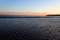 Scenic sunset over ocean beach Royalty Free Stock Photo
