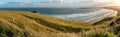 Scenic sunset over Tautuku bay from Florence hill lookout, New Zealand Royalty Free Stock Photo