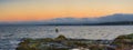 Scenic panoramic view of the ocean at sunset from Jack Point and Royalty Free Stock Photo