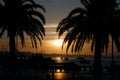 Scenic sunset from Ribeira beach in Cascais, Portugal