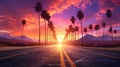 scenic sunset road background
