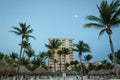 Scenic sunset view across the hotels in Aruba Royalty Free Stock Photo