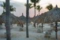 Scenic sunset view across the hotels thatch tents