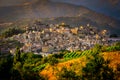 Scenic sunset view of Castiglione di Sicilia village, Sicily Royalty Free Stock Photo