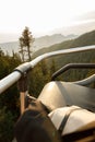 Scenic sunset view from the chairlift, capturing Grouse Mountain's beauty