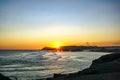 Scenic sunset view at Merese hill, Lombok island, Indonesia Royalty Free Stock Photo