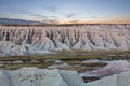 Scenic sunset view of the South Dakota badlands Royalty Free Stock Photo