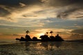 Scenic sunset at Willy rock. White beach. Boracay island. Aklan. Western Visayas. Philippines Royalty Free Stock Photo