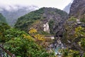 Scenic Taroko gorge with a tunnel Royalty Free Stock Photo