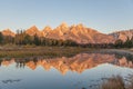 Scenic Teton Fall Landscape Reflection Royalty Free Stock Photo