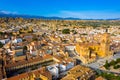 Scenic top view of cathedral in downtown Guadix. Spain Royalty Free Stock Photo