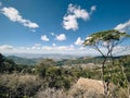 Scenic top view of mountain dry and hot felling in Norther of Thailand.