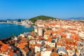 Scenic top view of Split old city from DiocletianÃ¢â¬â¢s palace bell tower, beautiful cityscape, outdoor travel background, Croatia Royalty Free Stock Photo