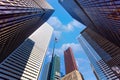 Scenic Toronto financial district skyline and modern architecture along Bay street Royalty Free Stock Photo