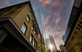 Scenic Toronto financial district skyline and modern architecture along Bay street Royalty Free Stock Photo