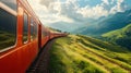 Scenic train rides through countryside landscapes. Royalty Free Stock Photo