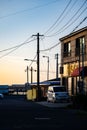 Scenic, tranquil scene of a small Asian village at sunset in Seogwipo, South Korea