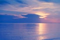 Scenic travel background. Serenity sunset beach