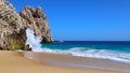 Scenic travel destination Playa del Divorcio, Divorce Beach located near scenic Arch of Cabo San Lucas