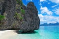 Scenic tropical beach, El Nido Palawan Philippines Royalty Free Stock Photo