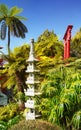 Scenic tropical palm garden scenery Royalty Free Stock Photo
