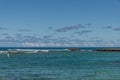 Scenic Turtle Bay beach vista on a beautiful day, Oahu, Hawaii Royalty Free Stock Photo