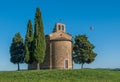 Scenic tuscan view, Cappella della Madonna di Vitaleta Royalty Free Stock Photo