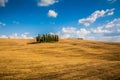 Scenic Tuscany landscape with cypress trees, Val d'Orcia valley, Italy Royalty Free Stock Photo