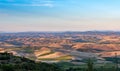 Scenic Tuscany landscape at sunset, Val d`Orcia, Italy Royalty Free Stock Photo