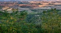 Scenic Tuscany landscape at sunset, Val d`Orcia, Italy Royalty Free Stock Photo